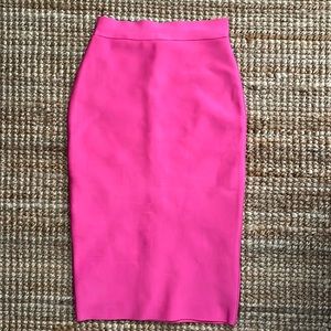 Hot pink pencil skirt